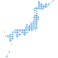 日本地図（ドット）青