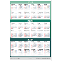 2022年３年分三つ折りカレンダー２