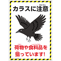 カラスに注意