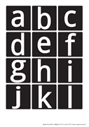 アルファベットステッカー（黒地白抜き小文字）