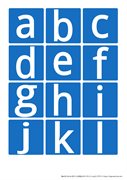 アルファベットステッカー（青地白抜き小文字）