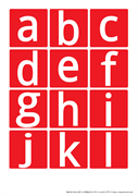 アルファベットステッカー（赤地白抜き小文字）