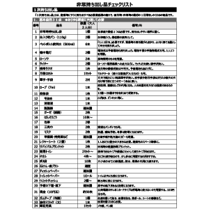 非常持ち出し品リスト（１次）