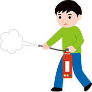 消火器を使う人