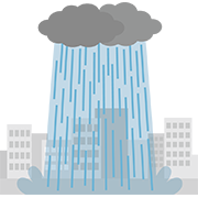 局地的集中豪雨（建物）