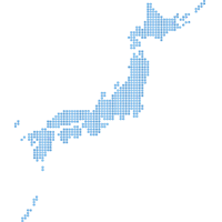 日本地図 ドット 青 クリップアート プリントアウトファクトリー Myricoh