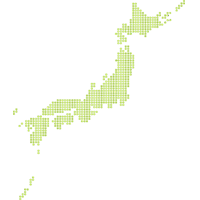 日本地図（ドット）緑