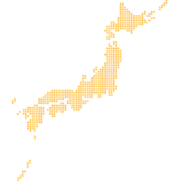 日本地図（ドット）オレンジ