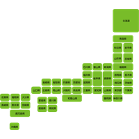 日本地図（デフォルメ）都道府県名入り