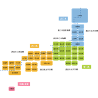 日本地図（デフォルメ）全般季節予報区分