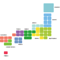 日本地図（デフォルメ）地方天気予報区分