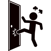 ドアを蹴るピクトグラム