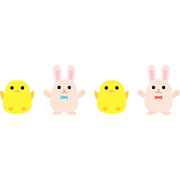 ひよことうさぎの飾り罫
