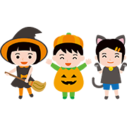仮装している子供たち