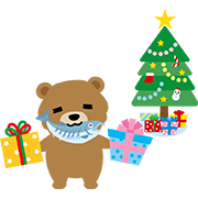 【北海道】ヒグマと鮭 12月（クリスマス）