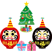 【群馬】だるま  12月（クリスマス）
