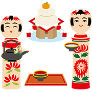【宮城】こけし 1月（お正月）