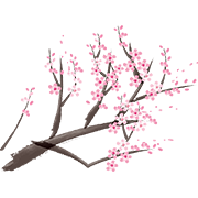 墨絵風の梅