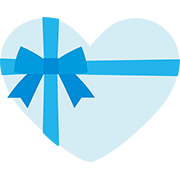 ハートのプレゼント（青）