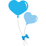 ハートの風船（青）