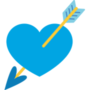 矢の刺さった青いハート