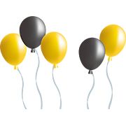 黒と金色の風船