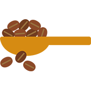 木のスプーンとコーヒー豆
