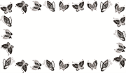 蝶のフレーム　モノクロ