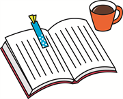 読書中の本とコーヒーカップ