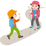 登山者同士で挨拶をする