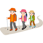 1列で歩く