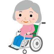 車椅子に乗った高齢女性