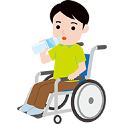 水分・塩分はこまめに補給する（車いす）