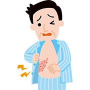 帯状疱疹の症状（腹部）