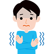 悪寒がする男性