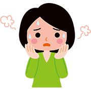ほてりがある女性
