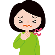 喉に痛みがある女性