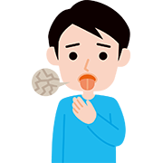 口が乾いている男性