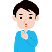 鼻血が出ている男性