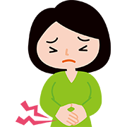 腹痛の女性