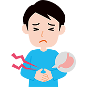 胃痛の男性