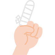 包帯を巻いた指