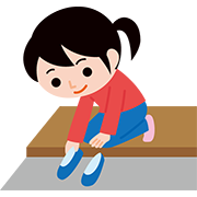 靴をそろえる人