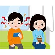 車内マナー 音漏れしている人
