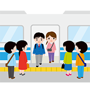 降りる人を待つ