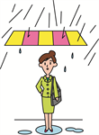 雨宿り 営業 女性