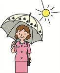 日傘をさすスーツの女性2