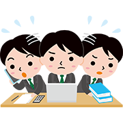 忙しそうな若い男性