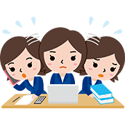忙しそうな若い女性