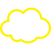 雲　黄色（アウトライン）